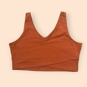 Longline Sports Bra Crop Tank Top Rust Orange XXL